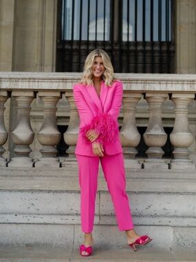 ZARA Hot Pink High Waisted Ankle Pants Blogger Fav Size Large